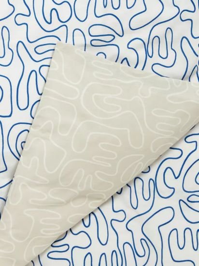 Scribble Reversible Cotton Duvet Cover Set