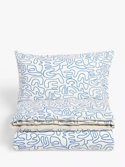 Scribble Reversible Cotton Duvet Cover Set