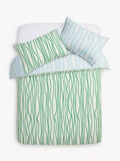 Ripple Stripe Reversible Pure Cotton Duvet Cover Set